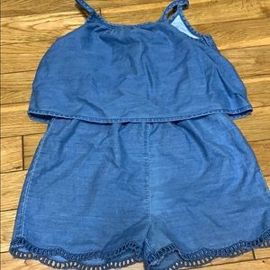 Toddler denim romper